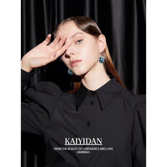 Owl Shaped Abalone Statement Vintage Long Summer Earring for Women Jewelry - Picture 5 of 9